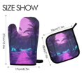 thumbnail image 2 of Yayeee Oven Mitts and Pot Holder Set of 2 Heat Resistant Kitchen Gloves Baking Hot Pad, Pink Neon Road, 2 of 5
