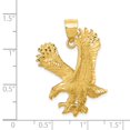thumbnail image 4 of 14k Yellow Gold Satin Diamond-cut Eagle Pendant Charm, 4 of 4