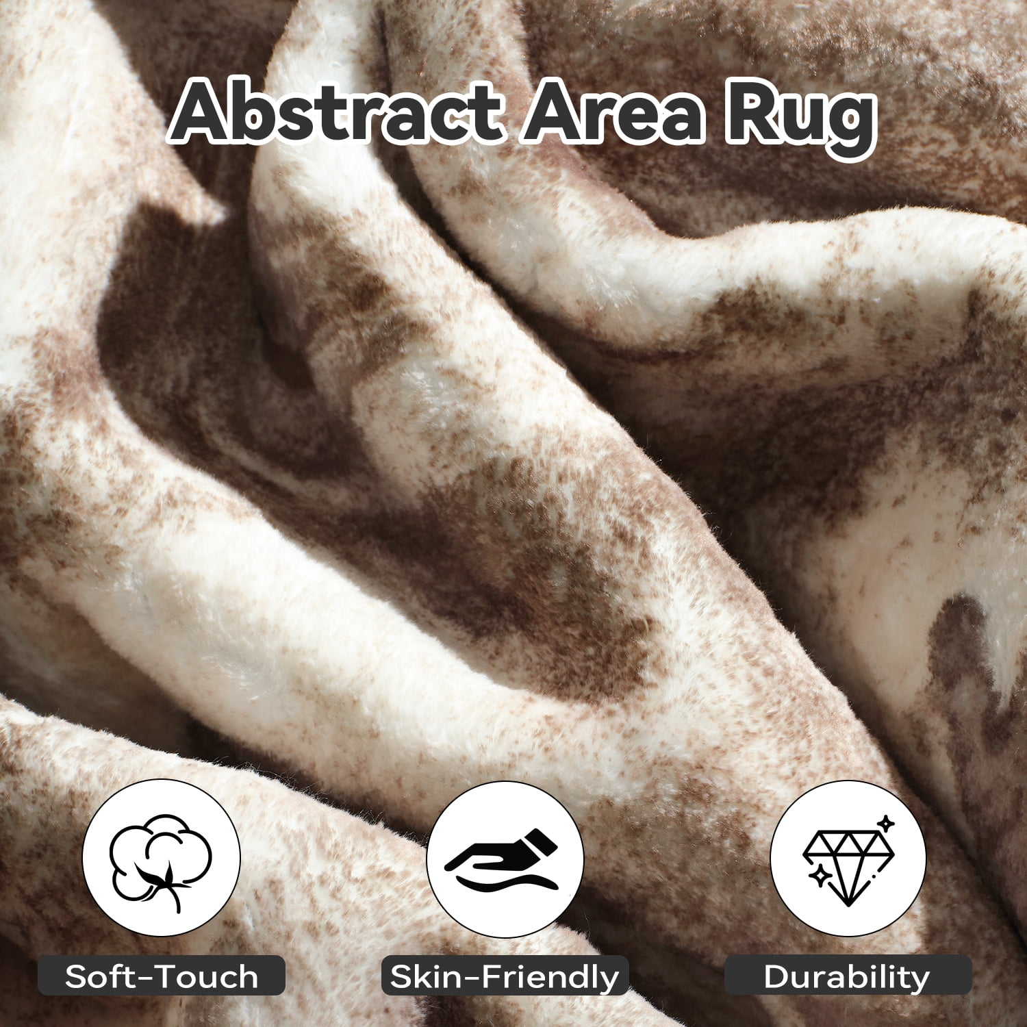 SIXHOME 8'x10' Area Rugs for Living Room Marble Swirl Abstract Rug Ultra Soft Washable Rugs for Bedroom Anti Slip Durable Carpet Home Decor for Dining Room Brown