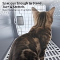 thumbnail image 2 of RIZZARI Grey Small Hard Sided Pet Carrier, Portable Ventilated Travel Crate with Metal Door and Handle for Small Dogs and Cats, Perfect for Car Rides, Vet Visits and Daily Use, 2 of 8