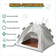 thumbnail image 4 of Portable Waterproof Dog Tent Bed for Small Pets - Breathable Polyester with Soft Nesting Pad for Indoor & Outdoor Use Gray, 4 of 5