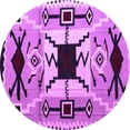 thumbnail image 1 of Ahgly Company Indoor Round Southwestern Purple Country Area Rugs, 4' Round, 1 of 4