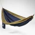 thumbnail image 2 of Hammaka Parachute Silk Lightweight Portable Double Hammock In Blue / Brown, 2 of 4