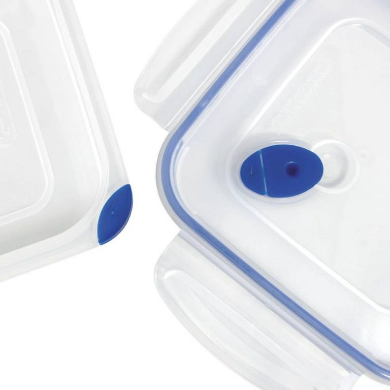 Sterilite 0332 Ultra Seal Container 5.7 Cup Food Storage Plastic Square  Airtight Clear Blue, 2-Pack 