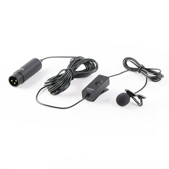 Movo LVM-XLR1 Self-Powered XLR Omnidirectional Lavalier Microphone for Mixers, Recorders, Camcorders & More