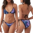 thumbnail image 3 of KLL Mystical White gorilla Jungle Print Bikini Set for Women,String Two Piece Halter Top Triangle Bikini Set with Tie Side Bottom Sexy Swimsuit Bathing Suits, 3 of 5
