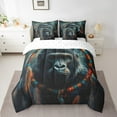 thumbnail image 2 of Chimpanzee Bed in a Bag Queen Comforter Set 7 Piece,Dreamcatcher Sheet Set with Comforter,Boho Feather Bedding Sets,Woodland Animals Bed Set Exotic Bohemian Decor, 2 of 5