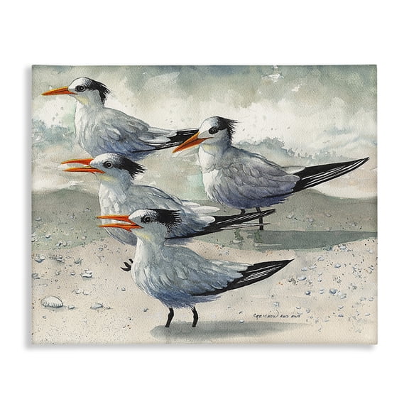 Stupell Industries Traditional Chirping Beach Birds Canvas Art, 30 x 24, by Christine Reichow