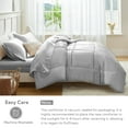thumbnail image 3 of MR&HM Reversible Satin Microfiber Comforter 3 Pieces King Size, Silver Grey King Comforter Set for All Seasons, Silky Soft Satin Comforter for Hair and Skin, with Satin Pillowcases Set of 2, 3 of 7