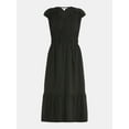 thumbnail image 5 of Time and Tru Women's V-Neck Midi Dress, Sizes XS-XXXL, 5 of 5
