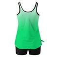 thumbnail image 4 of Brnmxoke Tankini And Shorts Swimsuits for Women Two Piece Bathing Suits Blouson Tank Top with Boyshorts Tummy Control Modest Swimwear Outfits Mint Green,L, 4 of 4