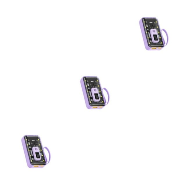QualitChoice Compact And Portable Power Bank Case For Travelers Making More Portable. Hanging Rope ABS violet 3Set