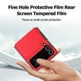 thumbnail image 5 of ELEHOLD for Samsung Z Flip 4 6.7 inch Slim Advanced Leather Texture Case, 360 Degree Rotatable Ring Buckle Magnetic Absorption Tempered Film Protection Shockproof Folding Case,Red, 5 of 11
