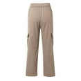 thumbnail image 5 of BRDFRL Cargo Pants for Women High Waisted Casual Pants Work Pants Baggy Stretchy Wide Leg Y2K Streetwear with Pockets Camel XL, 5 of 7