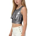 thumbnail image 1 of EGNMCR Round-Neck Tank Top Children's Spring And Summer Solid Color Festival Of Carnival Party Festival Performance Costumes Round Neck T-shirt Top For Kids Children polyester top, 1 of 4