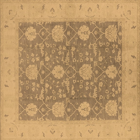 Ahgly Company Indoor Square Oriental Brown Traditional Area Rugs, 8' Square
