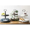 thumbnail image 4 of Creative Co-op Wood Two-Tier Tray with Metal Handle, 4 of 5