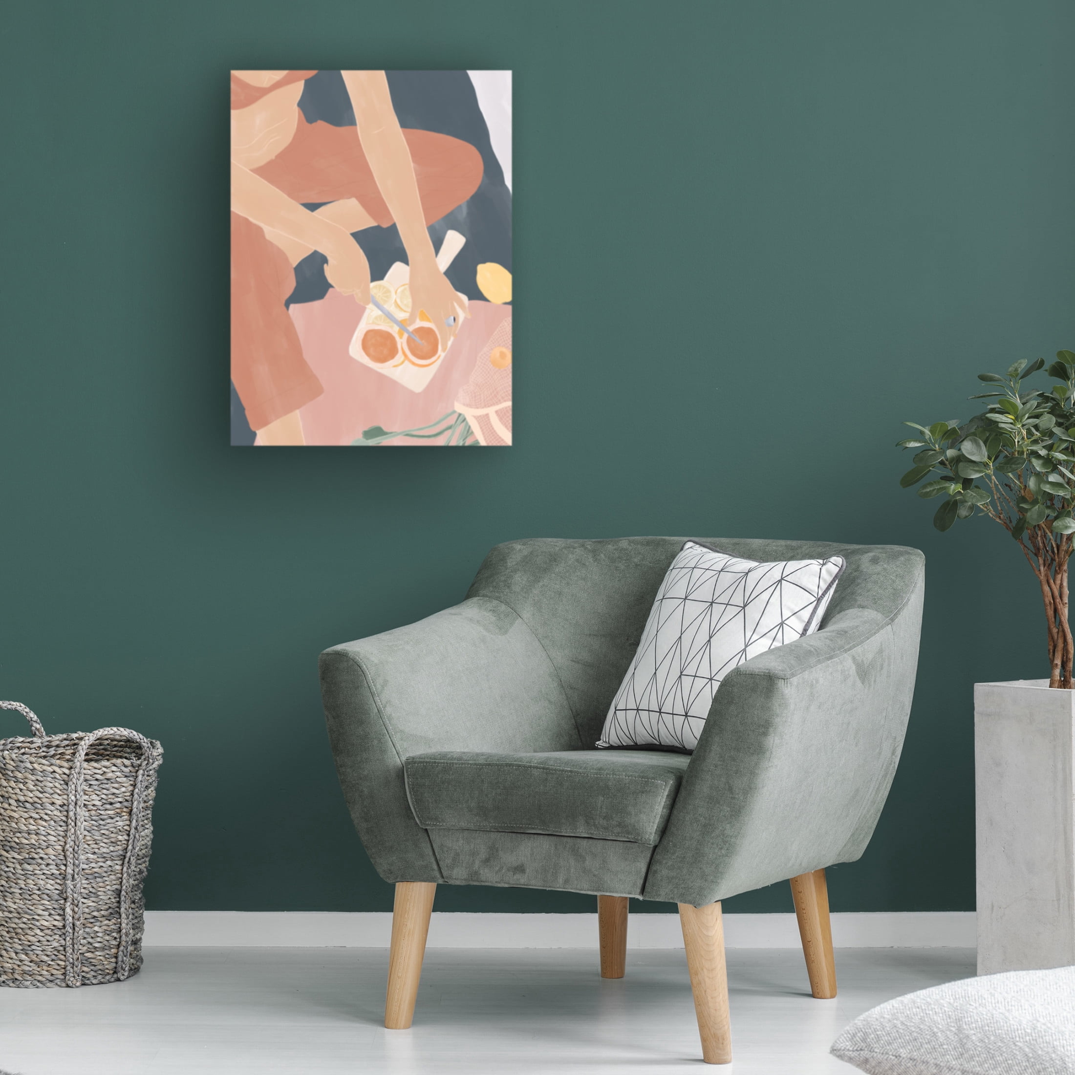 Trademark Fine Art Ivy Green Illustrations Cutting Grapefruits Canvas Wall Art