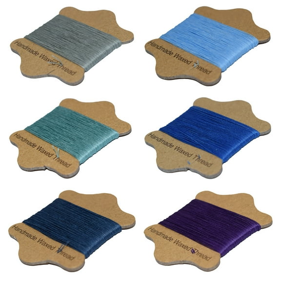 EXHUMKY 6pcs Heavy Duty Waxed Thread for Sewing Projects Assorted Color Round Supplies