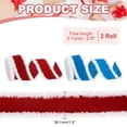 thumbnail image 2 of 12 Yards x 1.5" Christmas Ribbon Velvet Ribbons Gift Wrapping Ribbon for Craft Birthday Wedding Festival Holiday Decoration, Red/Blue, 2 of 7