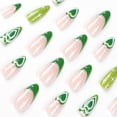 thumbnail image 4 of Fresh green swirl love & starburst press-on nails, nail art stickers，Practical Nail Art, 4 of 5