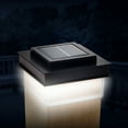 thumbnail image 2 of Translucent 12 Lumen LED Solar Powered Post Cap Light for 4x4 Wood Posts (2 Pack, Dark Brown), 2 of 6
