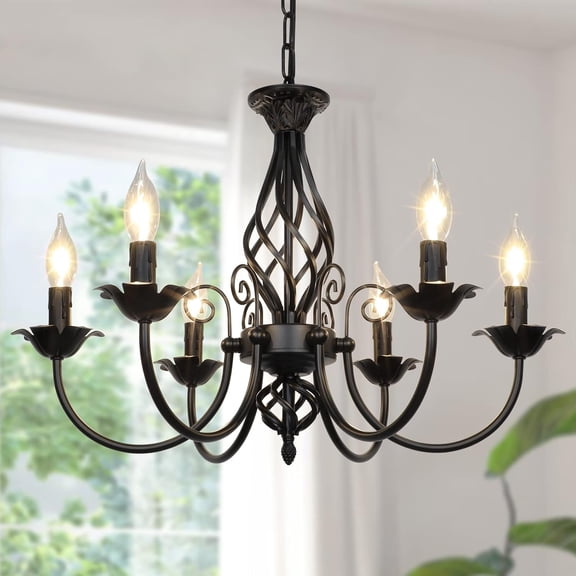 Nordic Hygge 6-Light Farmhouse Candle Chandelier