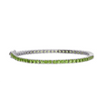thumbnail image 2 of 3 mm Round Peridot Bracelet 925 Sterling Silver Peridot Tennis Bracelet Unisex Adults by Juhi Jewels, 2 of 4