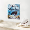 thumbnail image 4 of JennyGems Sea Turtle Decor Sea Turtle Gifts, Sea Turtle Bathroom Wall Decor, Beach House Signs Beach Decor, Inspirational Gifts, Beach Signs Coastal Farmhouse Decor (Let the Sea Set You Free), 4 of 9