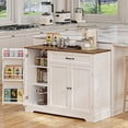 thumbnail image 3 of Small Coffee Bar Cabinet with Storage, Noelse Kitchen Sideboard Buffet Cabinet, Kitchen Storage Cabinets with 2 Door and 8 Shelves, 1 Drawer, White and Rustic, 3 of 6