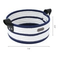 thumbnail image 3 of REGALWOVEN 1 Pack Woven Storage Basket, Shelf Closet Storage Bin with Leather Handles for Key Tray Bowl for Entryway Desk, Home Decor Dark Blue 7.9*3.9in, 3 of 5