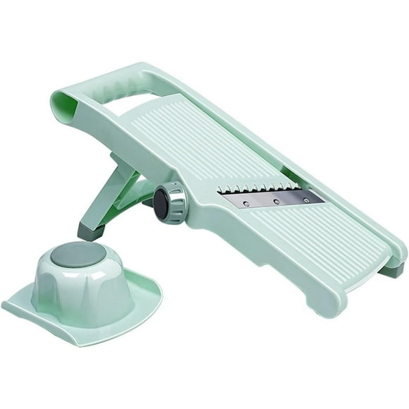 Cortadora de mandolina ajustable para verduras y frutas, color verde