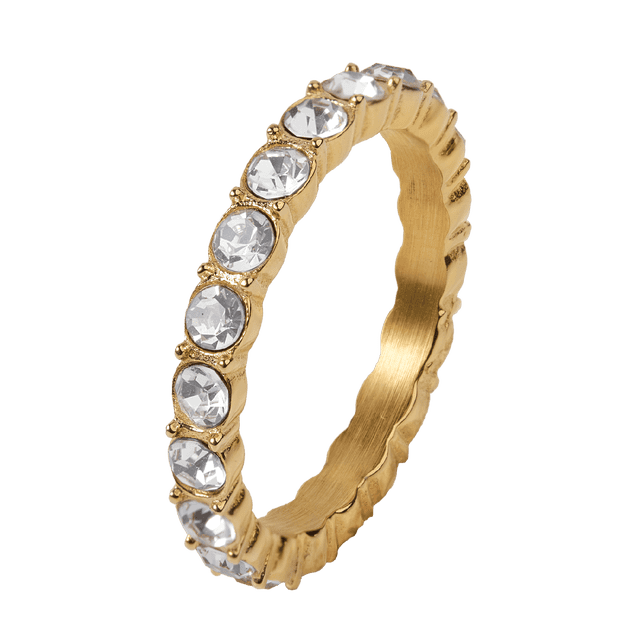 LuckyLy Anillos de Mujer de Compromiso y Promesa, Acero Inoxidable Baño Oro 18k o Color Plata y Zirconia Cúbica – Joyería ideal como Regalos para Mujer San Valentín y Regalos para Mamá dorado 6