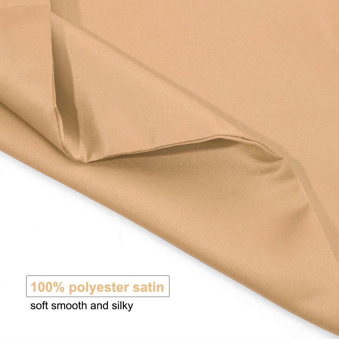 Unique Bargains Set of 4 Silky Satin Pillowcases Pillow Cover Gold Queen