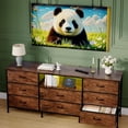 thumbnail image 4 of Kicctian 63" L Dresser with LED Lights & 8 Fabric Drawers, Dresser for bedroom, White, 4 of 8