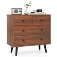 thumbnail image 1 of Costway Commode à 4 Tiroirs pour Chambre, Grand Commode avec Rails de Guidage en Métal, Noyer, 1 of 10