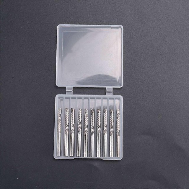 10 Pack CNC Router Bits 1/8 Inch Shank Spiral Upcut Router Bit Single Flute End Mill Set Milling Cut