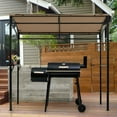 thumbnail image 4 of Costway 7'x4.5' Grill Gazebo Outdoor Patio Garden BBQ Canopy Shelter Storage Hook Brown, 4 of 10