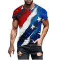 thumbnail image 2 of cllios 4th of July T-Shirts for Men American Flag Patriotic Tees Big & Tall Red White Blue Distressed Print Shirts Casual Short Sleeve Mens Shirts, 2 of 5
