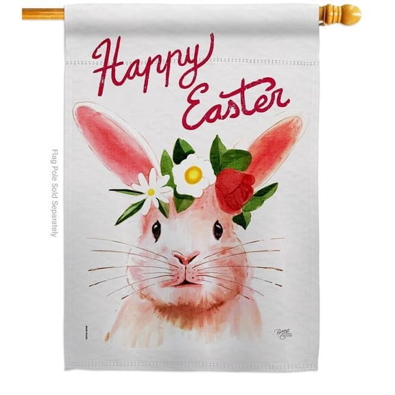 Breeze Decor H103073-BO 28 x 40 in. Sweet Easter Bunny House Flag with Spring Double-Sided Decorative Vertical Decoration Banner Garden Yard Gift