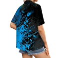 thumbnail image 5 of Stralyhd Womens Shirts Summer Short Sleeve Button Up Multicolour Tops Beach Vacation Casual T-Shirt Loose Fit Comfy Y2k Blouse Light Blue S, 5 of 5