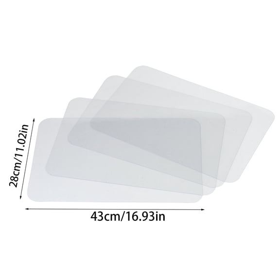 4 Pack Clear Refrigerator Shelf Liners, 16 x 11 In Waterproof Washable Cuttable Fridge Mats, Non-Slip Frosted Drawer & Cabinet Liner Pads