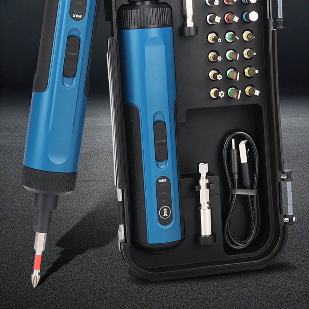 Rechargeable Electric Screwdriver With Multiple Bits For Home Repairs