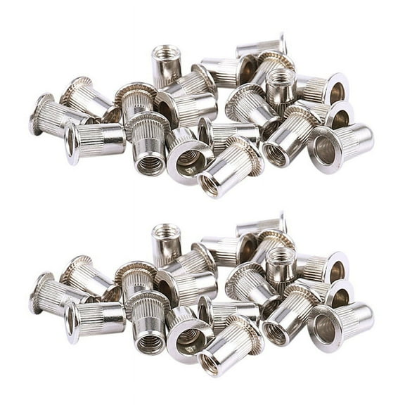 40 Pcs 304 Stainless Steel Rivet Nut Rivnut Insert Nutsert M6X15mm