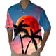 thumbnail image 1 of Camisas Negras Para Hombre Camisa de estilo casual de manga corta para hombre Camisa de solapa con botones con estampado 3D de puesta de sol de junto al mar Cárdigan de manga corta (Orange, XL), 1 of 4