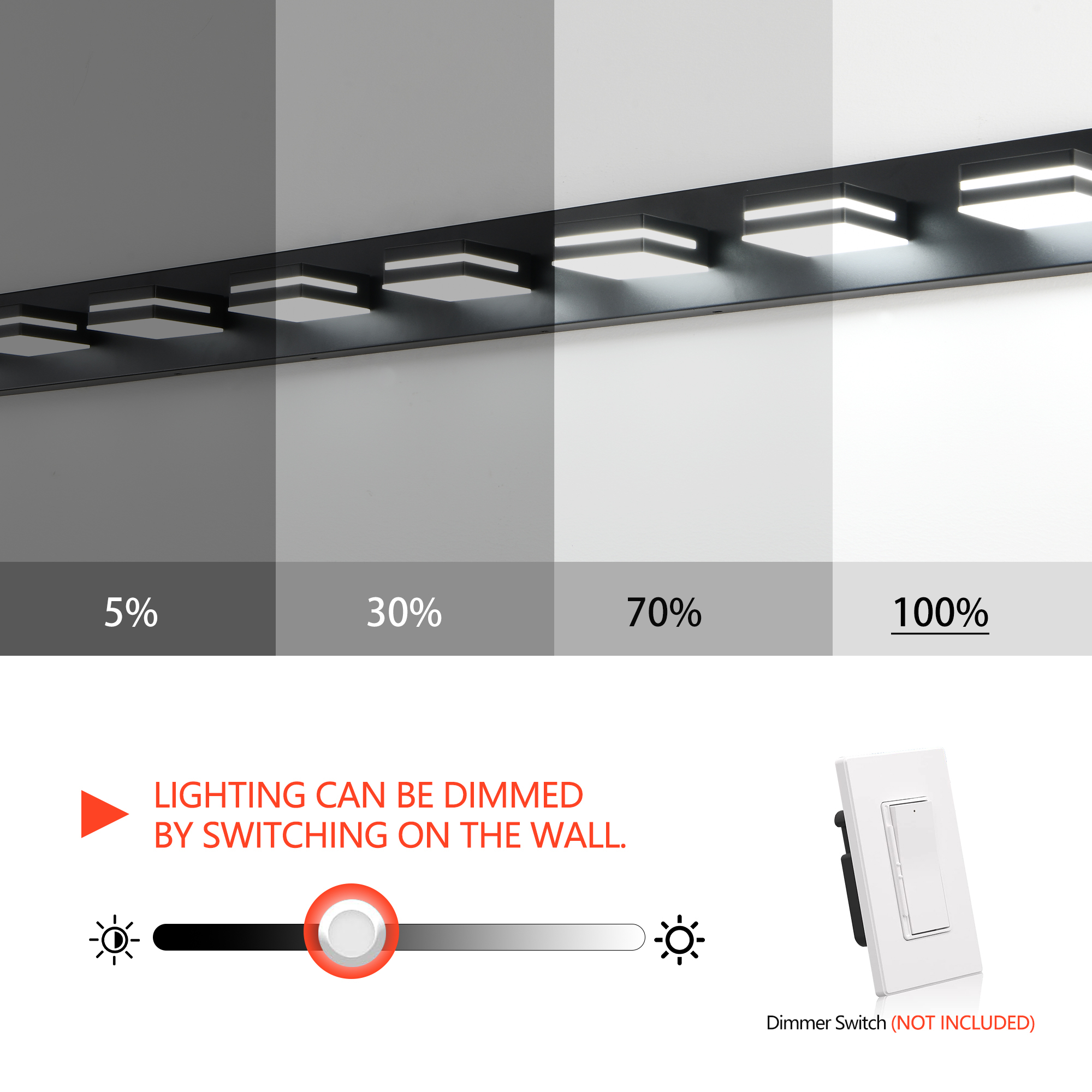 Leumius Modern 8-Light LED Vanity Light, Sleek Minimalist Design, Energy-Efficient, Easy to Install Wall Sconce for Mirror, Bathroom, Bedroom and Hallway Black