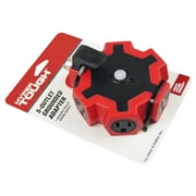 Hyper Tough 5-Outlet Outdoor Extension Cord Power Adapter with Safety Cover, 15 Amps, Red/Black