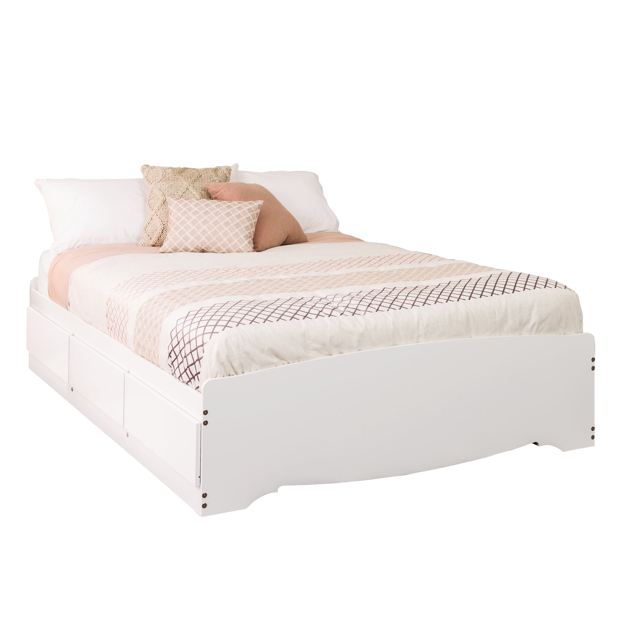 Prepac Queen Mate's Platform Storage Bed with 6 Drawers, White