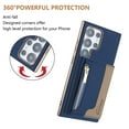 thumbnail image 3 of ELEHOLD Case for Samsung Galaxy S22 Ultra, 2-in-1 Detachable Magnetic Zipper Leather Wallet Case with Card Holder, RFID Blocking Folio Flip Cover,Darkblue, 3 of 5