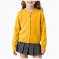 thumbnail image 3 of xaweyi Girls Spring And Thin Cardigan Sweater Comfortable Soft Stylish Solid Color Girls Sweater Coat,Sizes 7-8 Years, 3 of 6